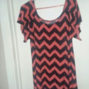 Orange &black Chevron tunic